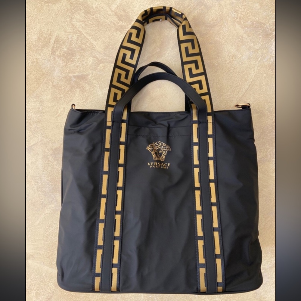 LOWISH START Versace Parfums Tote Shoulder Bag, with Crossbody Strap, EUC - Picture 2 of 6